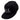 Side of a black flat bill hat with embroidered H.F.E. logo in white across the front.