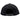 Back view of a black baseball cap with a snapback closure.