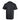 Back view of a plain black T-shirt on a mannequin.