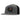 Gray and black snapback hat with a colorful cartoon logo featuring a fisherman and a large green fish with teeth and hair, set on a sunset background.